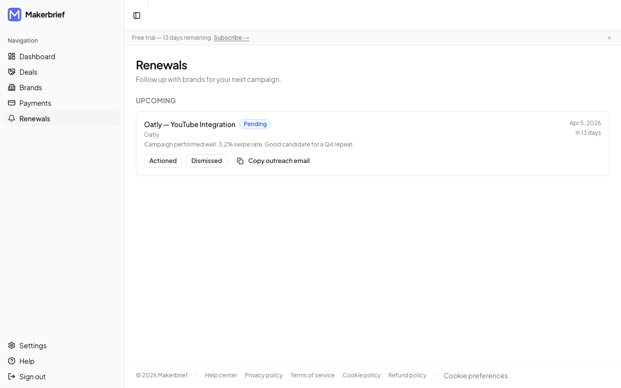 How do I set a renewal reminder? — desktop view